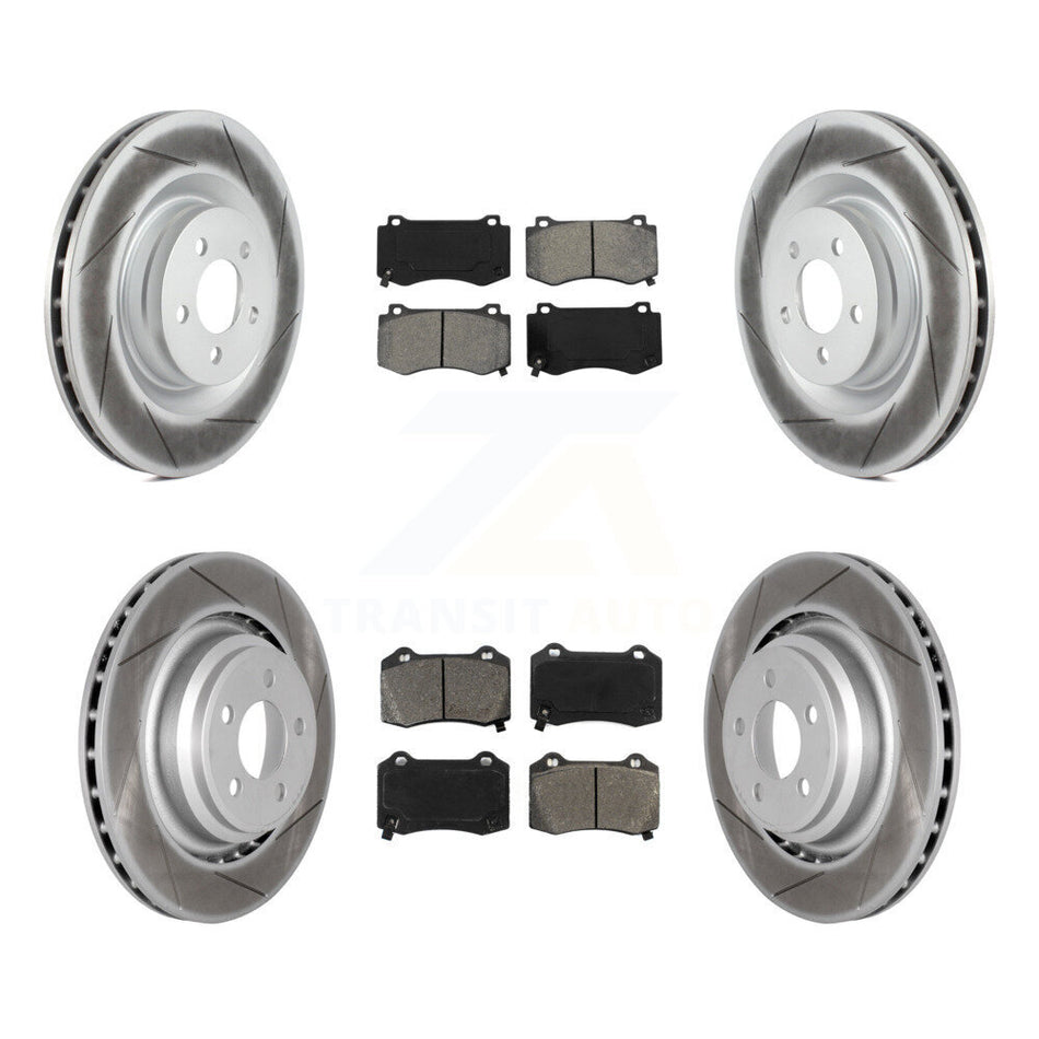 Front Rear Coated Disc Brake Rotors And Semi-Metallic Pads Kit For Dodge Charger Chrysler 300 Challenger Magnum KGS-100698