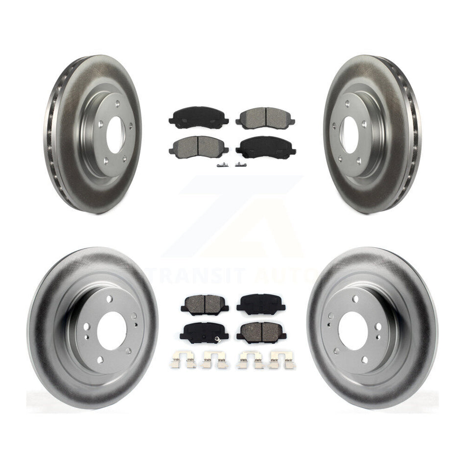 Front Rear Coated Disc Brake Rotors And Semi-Metallic Pads Kit For Mitsubishi Outlander Sport RVR KGS-100706