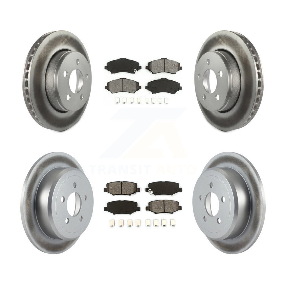 Front Rear Coated Disc Brake Rotors And Semi-Metallic Pads Kit For Jeep Liberty Dodge Nitro KGS-100708