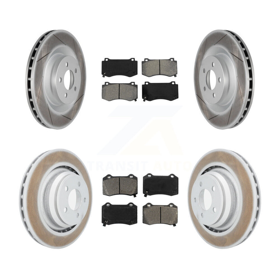 Front Rear Coated Disc Brake Rotors And Semi-Metallic Pads Kit For Dodge Charger Chrysler 300 Challenger Magnum KGS-100711