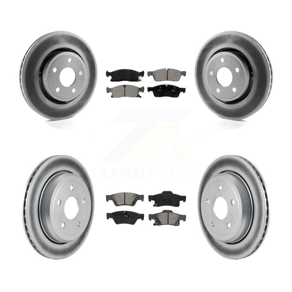 Front Rear Coated Disc Brake Rotors And Semi-Metallic Pads Kit For Dodge Durango Jeep Grand Cherokee WK KGS-100718