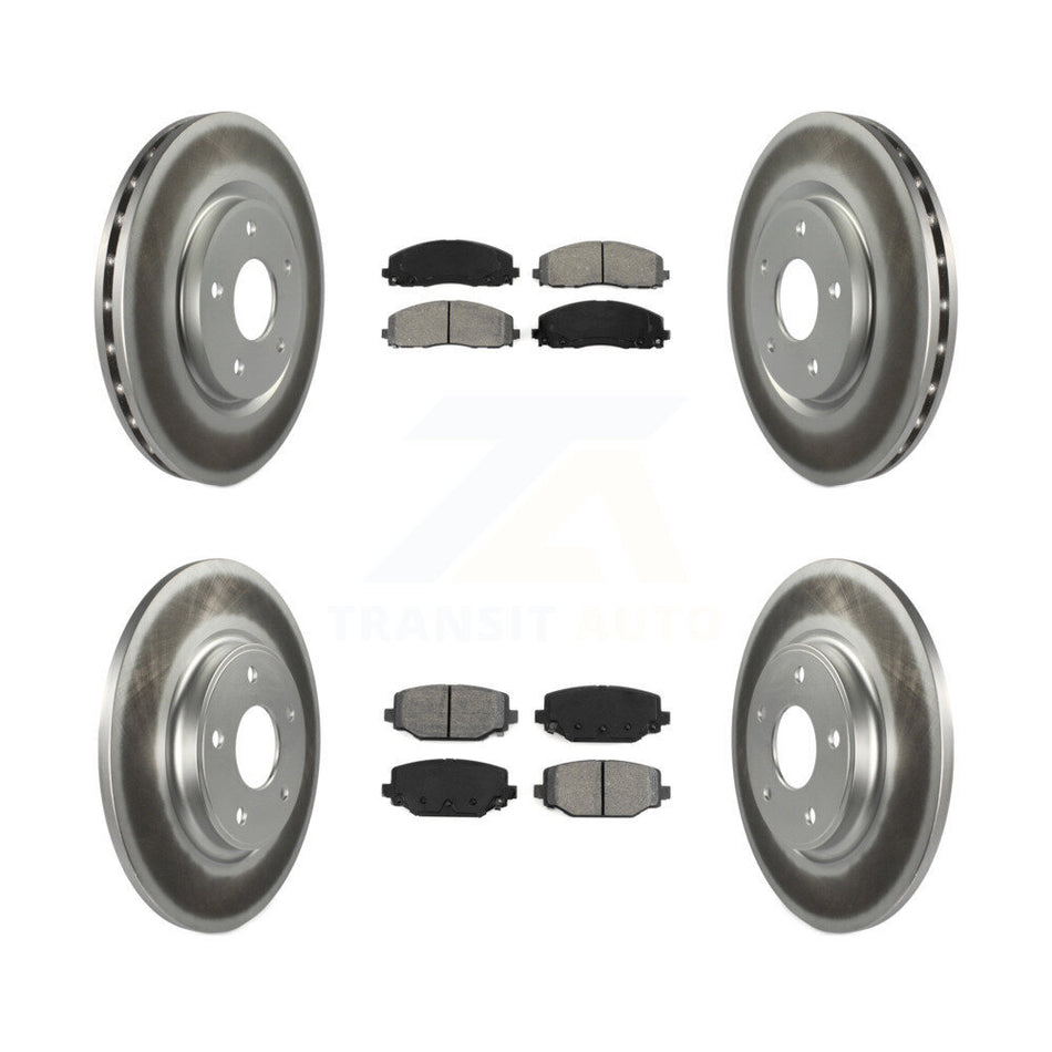 Front Rear Coated Disc Brake Rotors And Semi-Metallic Pads Kit For Dodge Grand Caravan Journey Chrysler Town & Country Ram C/V Volkswagen Routan KGS-100720