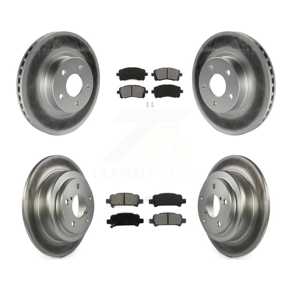 Front Rear Coated Disc Brake Rotors And Semi-Metallic Pads Kit For Subaru Forester Impreza KGS-100749