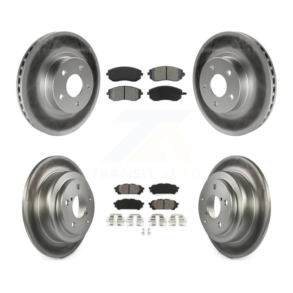 Front Rear Coated Disc Brake Rotors And Semi-Metallic Pads Kit For Subaru Impreza Saab 9-2X KGS-100751
