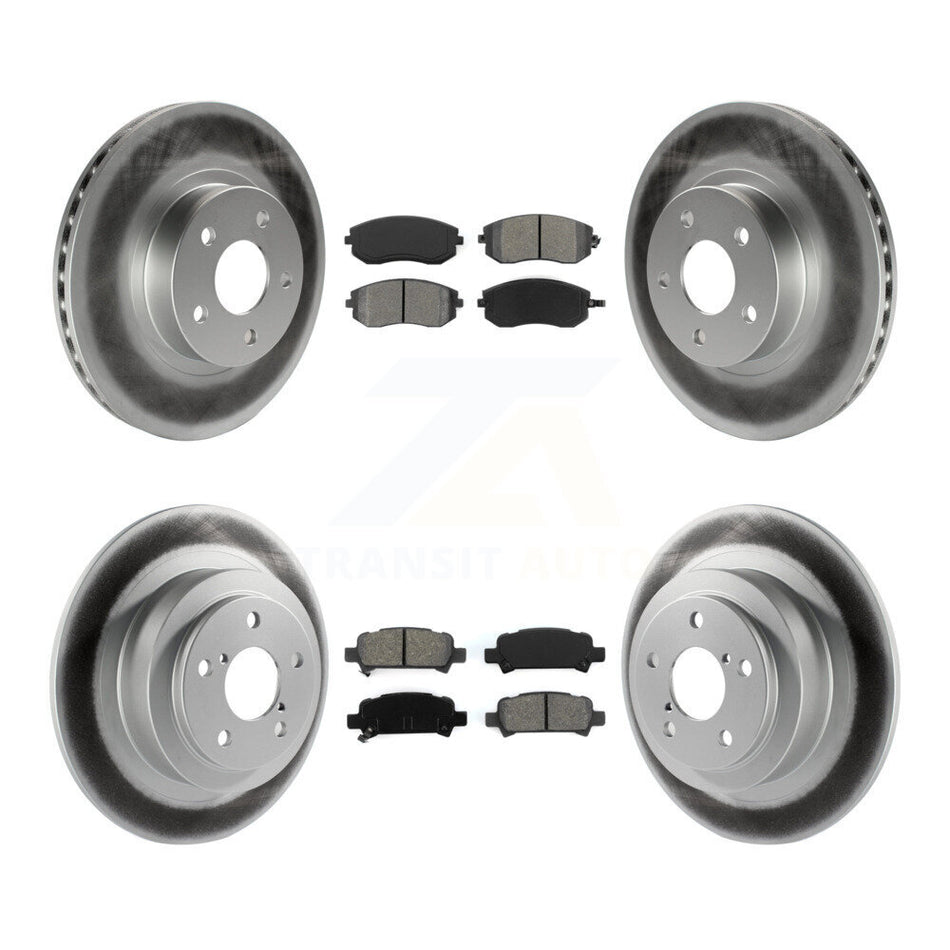 Front Rear Coated Disc Brake Rotors And Semi-Metallic Pads Kit For Subaru Legacy KGS-100753