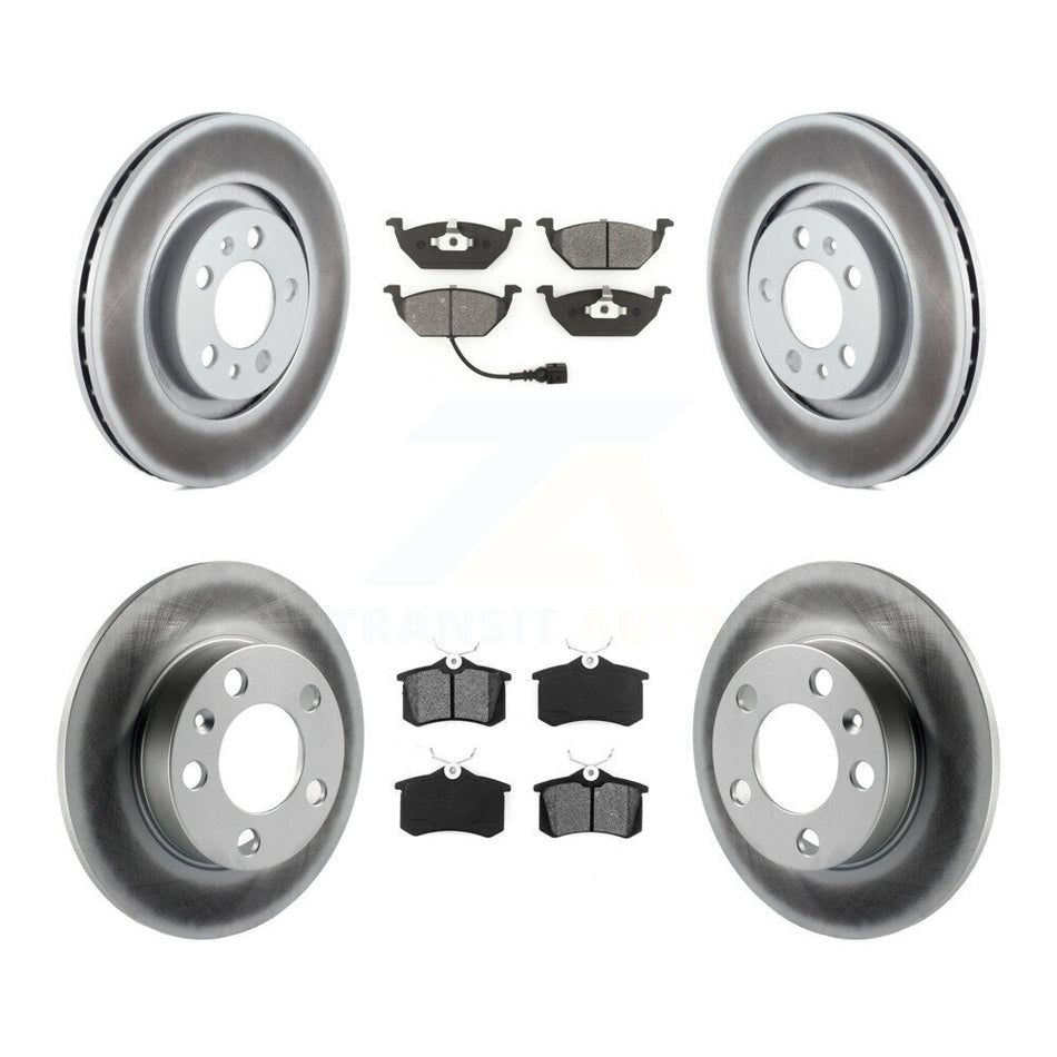 Front Rear Coated Disc Brake Rotors And Semi-Metallic Pads Kit For Volkswagen Beetle Jetta Golf City KGS-100772