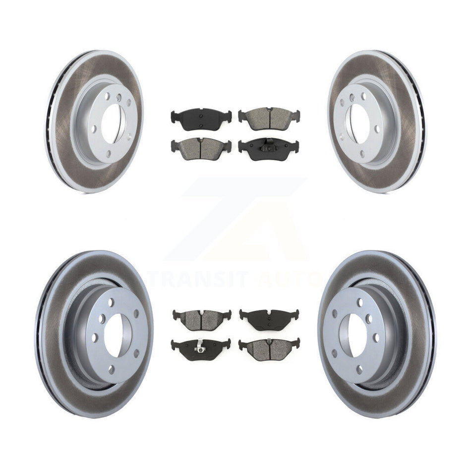 Front Rear Coated Disc Brake Rotors And Semi-Metallic Pads Kit For 1998-1998 BMW 328i 328is With 294mm Diameter Rotor KGS-100775
