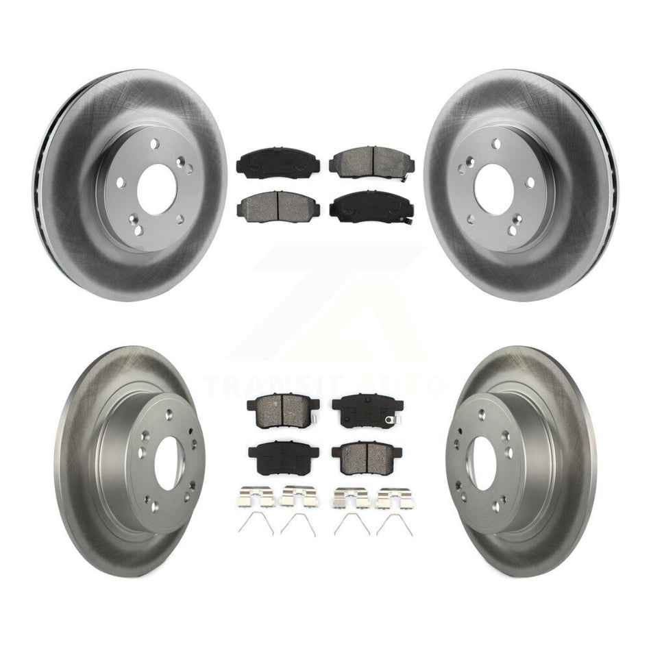 Front Rear Coated Disc Brake Rotors And Semi-Metallic Pads Kit For Honda Accord Acura TSX KGS-100777