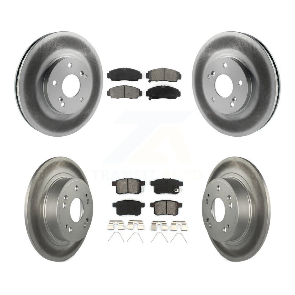 Front Rear Coated Disc Brake Rotors And Semi-Metallic Pads Kit For Honda Accord Acura TSX KGS-100780