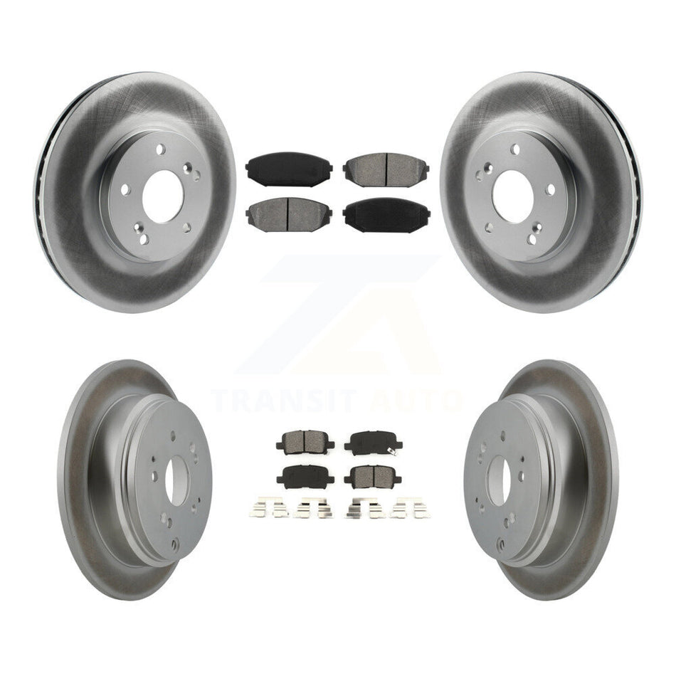 Front Rear Coated Disc Brake Rotors And Semi-Metallic Pads Kit For 2002-2004 Honda Odyssey KGS-100782
