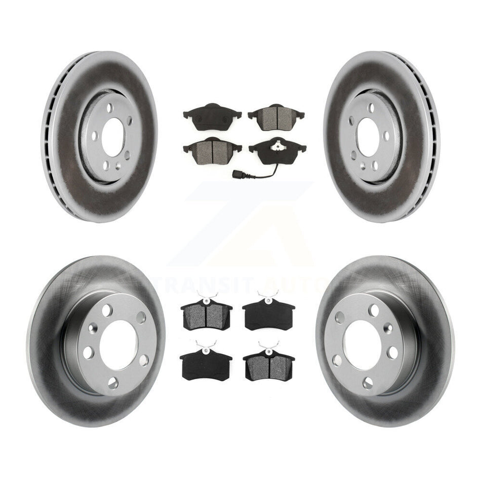 Front Rear Coated Disc Brake Rotors And Semi-Metallic Pads Kit For Volkswagen Beetle Jetta Golf KGS-100785