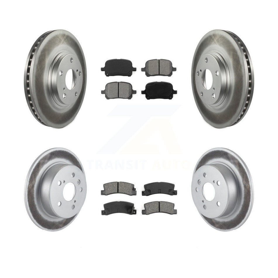 Front Rear Coated Disc Brake Rotors And Semi-Metallic Pads Kit For 1999-2001 Lexus RX300 AWD KGS-100788