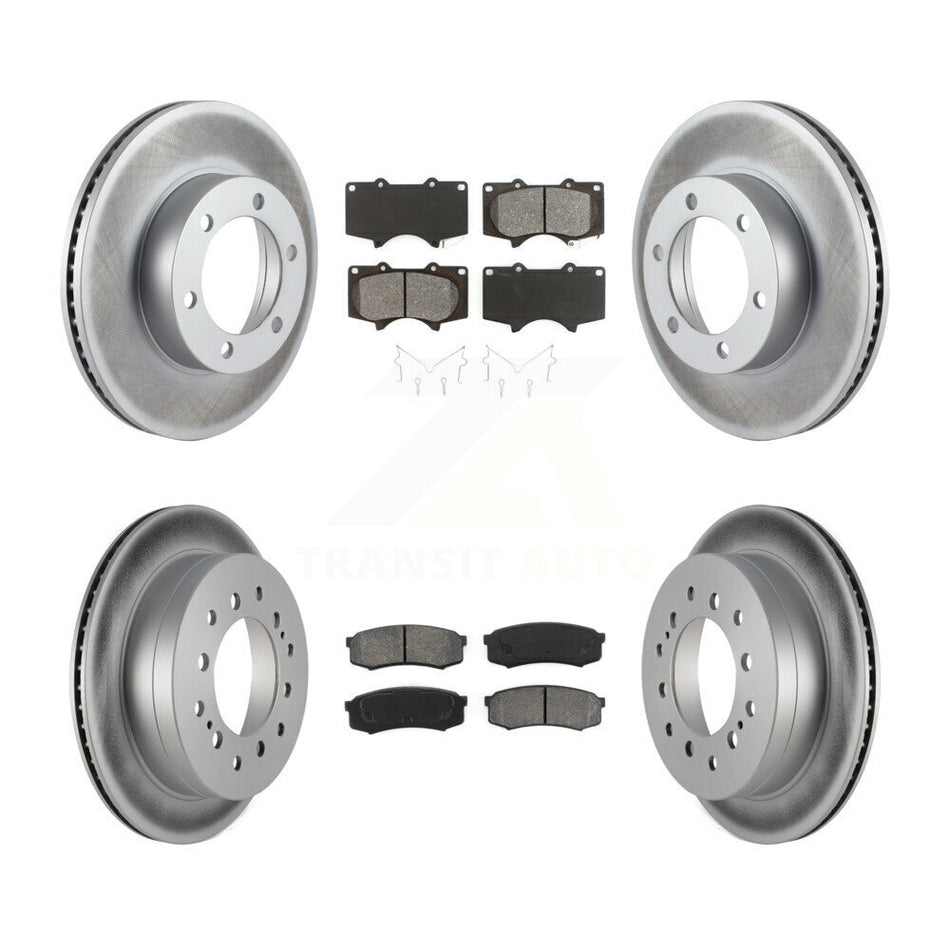 Front Rear Coated Disc Brake Rotors And Semi-Metallic Pads Kit For Toyota Sequoia KGS-100791