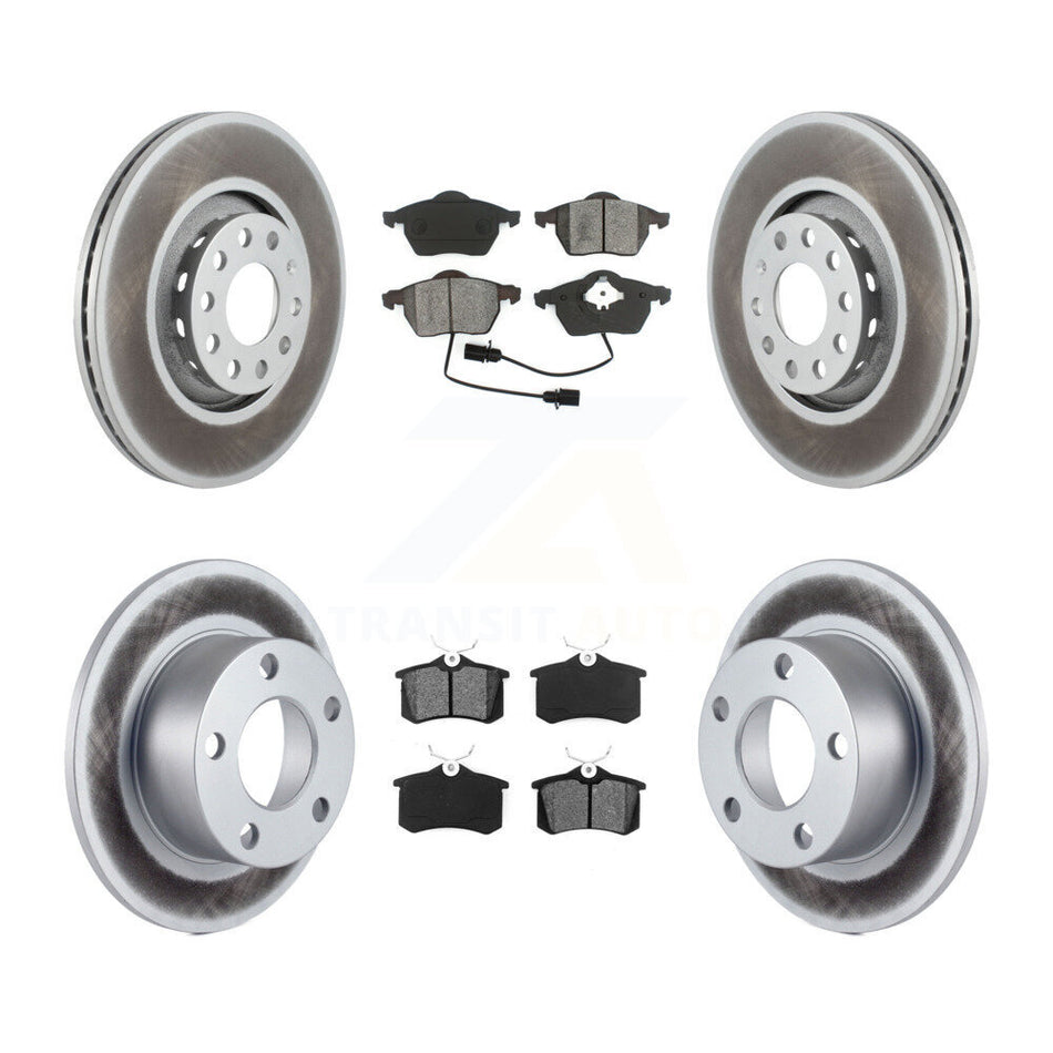 Front Rear Coated Disc Brake Rotors And Semi-Metallic Pads Kit For Audi A6 With 312mm Diameter Rotor KGS-100795