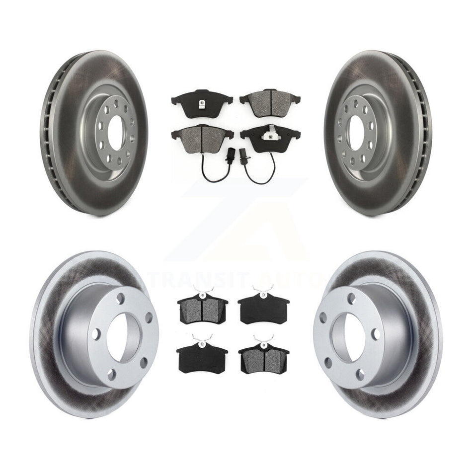 Front Rear Coated Disc Brake Rotors And Semi-Metallic Pads Kit For Audi A6 With 321mm Diameter Rotor Single Piston Caliper KGS-100800