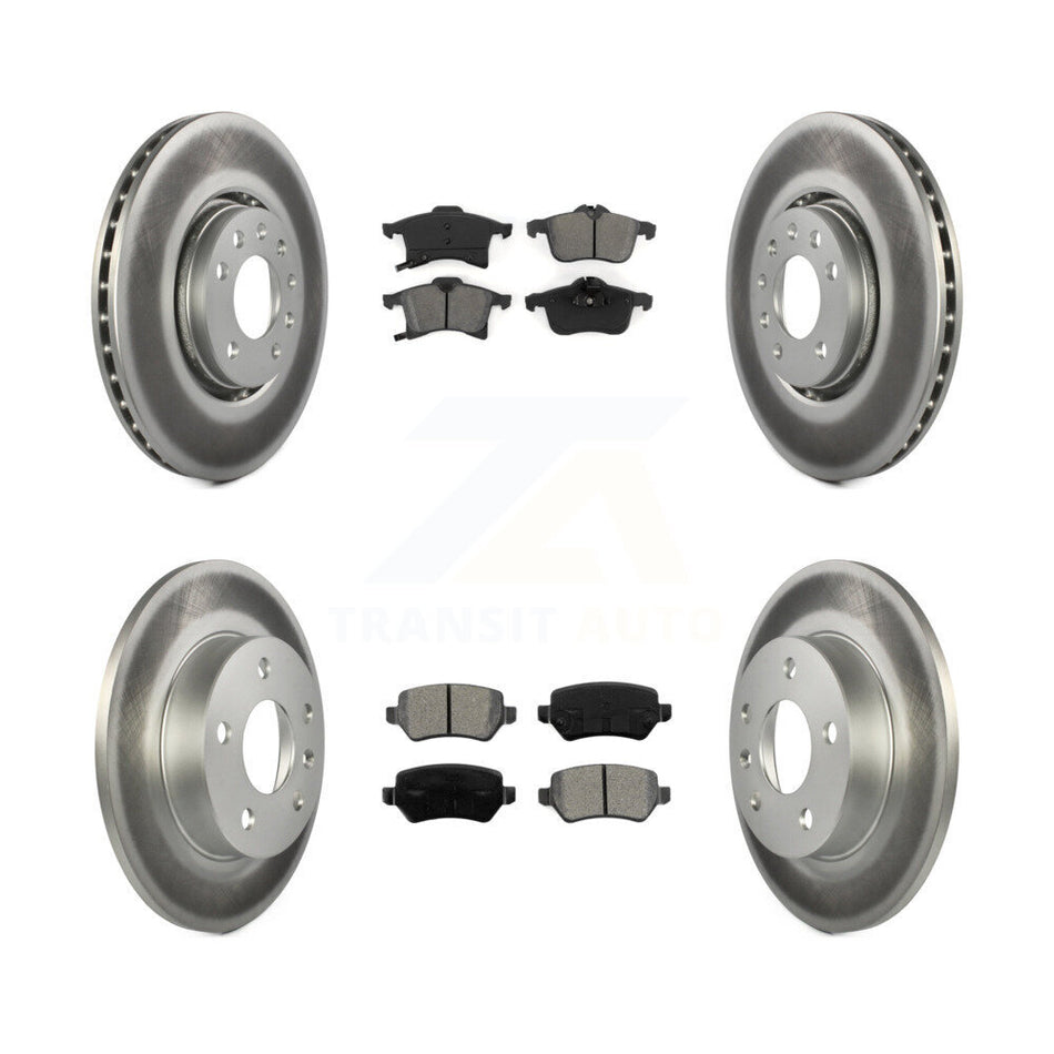Front Rear Coated Disc Brake Rotors And Semi-Metallic Pads Kit For 2008-2009 Saturn Astra KGS-100803