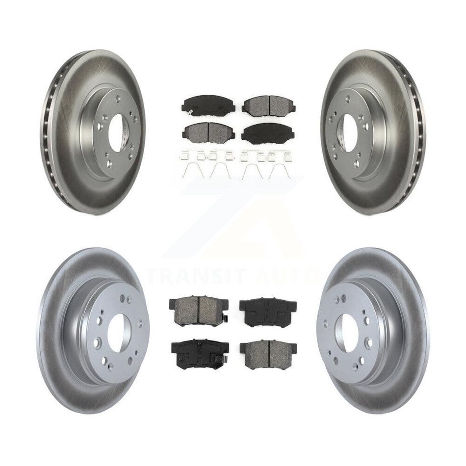 Front Rear Coated Disc Brake Rotors And Semi-Metallic Pads Kit For 2002-2004 Honda CR-V KGS-100809
