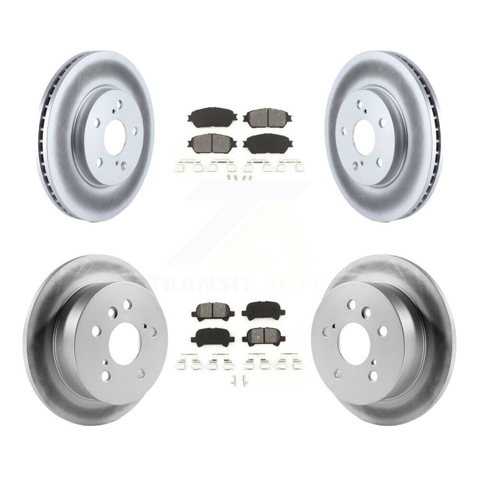 Front Rear Coated Disc Brake Rotors And Semi-Metallic Pads Kit For Toyota Camry Avalon Solara KGS-100812
