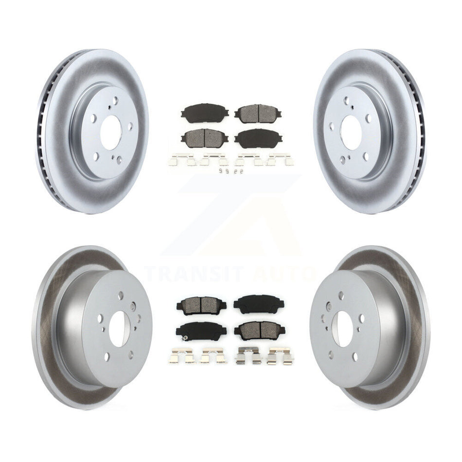 Front Rear Coated Disc Brake Rotors And Semi-Metallic Pads Kit For 2004-2010 Toyota Sienna KGS-100814