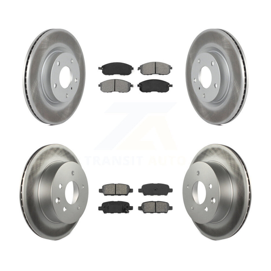 Front Rear Coated Disc Brake Rotors And Semi-Metallic Pads Kit For Infiniti G35 Nissan 350Z INFINITI KGS-100831