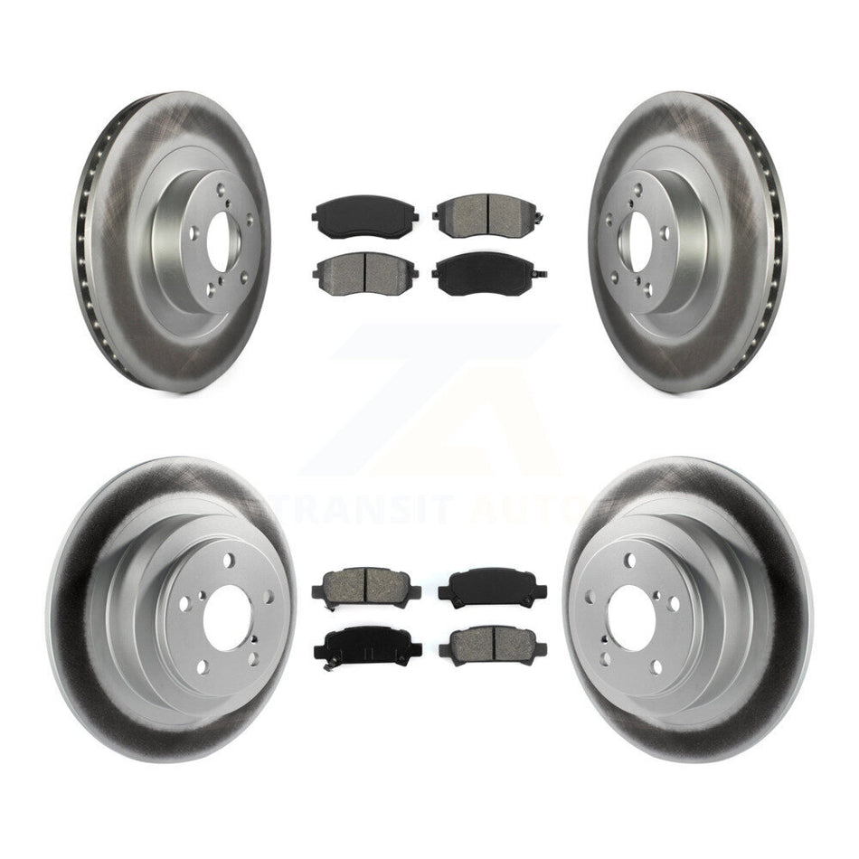 Front Rear Coated Disc Brake Rotors And Semi-Metallic Pads Kit For Subaru Outback Legacy Baja KGS-100845