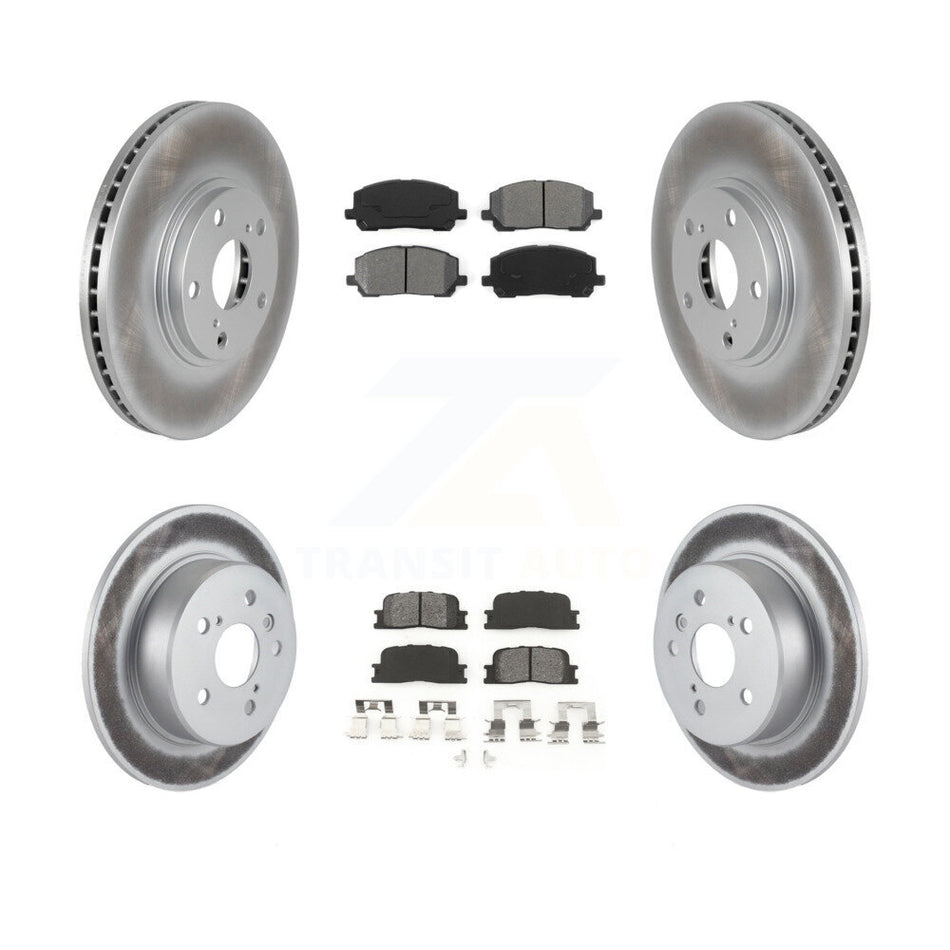 Front Rear Coated Disc Brake Rotors And Semi-Metallic Pads Kit For 2001-2003 Toyota Highlander AWD KGS-100849