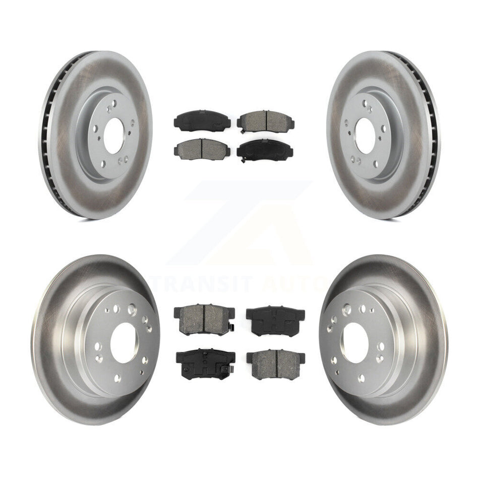 Front Rear Coated Disc Brake Rotors And Semi-Metallic Pads Kit For 2004-2005 Acura TL Automatic transmission KGS-100855