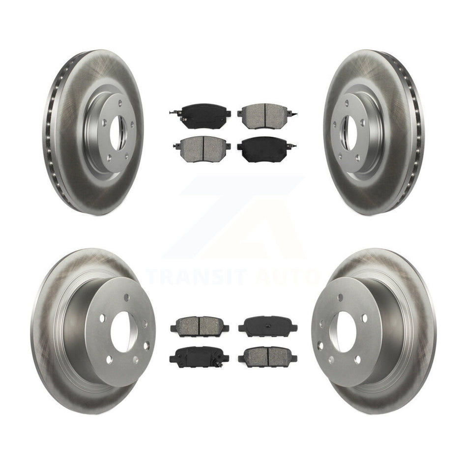 Front Rear Coated Disc Brake Rotors And Semi-Metallic Pads Kit For Nissan Altima Maxima KGS-100856