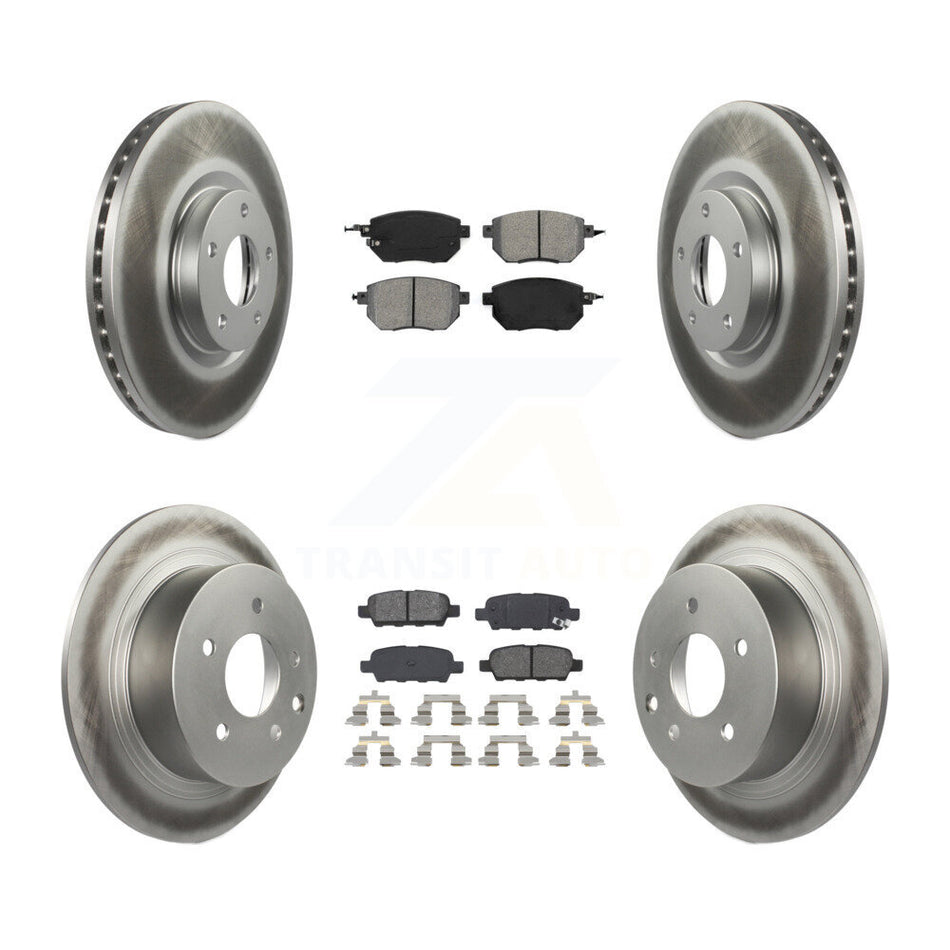 Front Rear Coated Disc Brake Rotors And Semi-Metallic Pads Kit For Nissan Altima Maxima KGS-100856