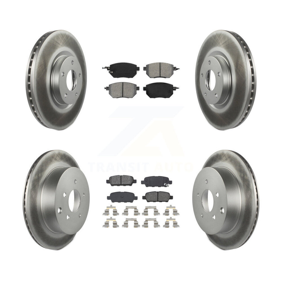 Front Rear Coated Disc Brake Rotors And Semi-Metallic Pads Kit For Nissan Murano Infiniti FX35 FX45 INFINITI KGS-100857
