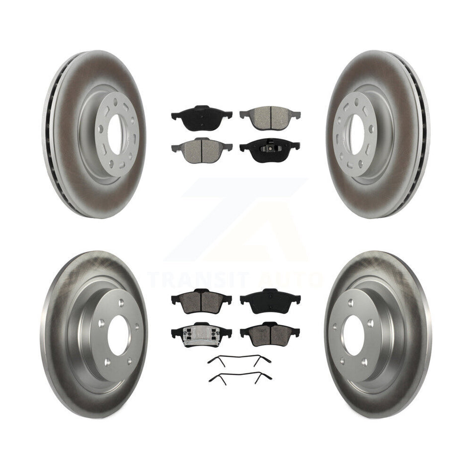 Front Rear Coated Disc Brake Rotors And Semi-Metallic Pads Kit For 2006 Mazda 5 To 02 06 KGS-100866