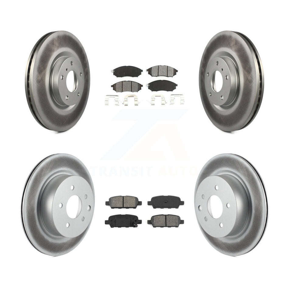 Front Rear Coated Disc Brake Rotors And Semi-Metallic Pads Kit For INFINITI G37 G35 M35 Nissan 350Z EX35 370Z G25 M45 Q40 QX50 EX37 KGS-100873