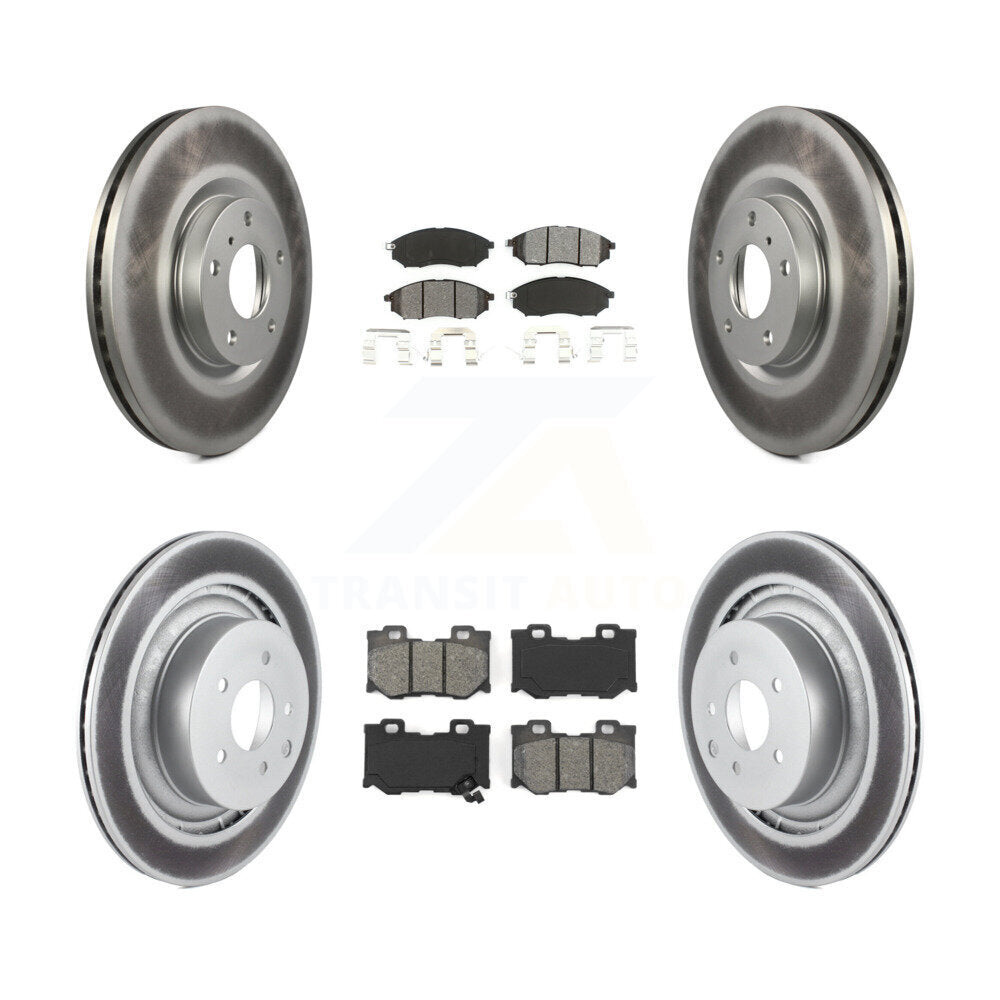 Front Rear Coated Disc Brake Rotors And Semi-Metallic Pads Kit For Nissan 370Z KGS-100874