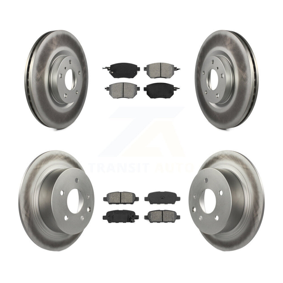 Front Rear Coated Disc Brake Rotors And Semi-Metallic Pads Kit For Nissan Altima Maxima KGS-100875