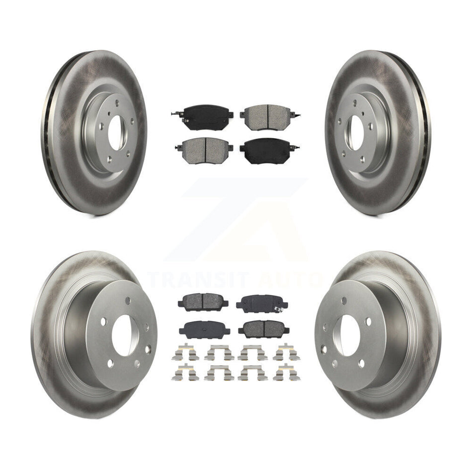 Front Rear Coated Disc Brake Rotors And Semi-Metallic Pads Kit For Nissan Altima Maxima KGS-100875
