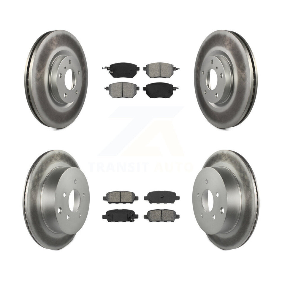 Front Rear Coated Disc Brake Rotors And Semi-Metallic Pads Kit For Nissan Murano KGS-100876