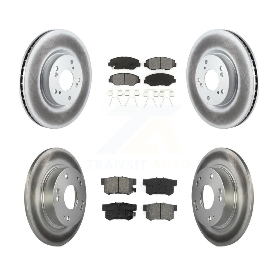 Front Rear Coated Disc Brake Rotors And Semi-Metallic Pads Kit For Honda Civic Acura ILX KGS-100879