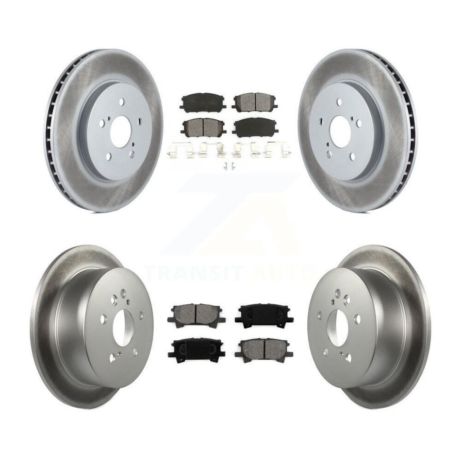 Front Rear Coated Disc Brake Rotors And Semi-Metallic Pads Kit For Lexus Toyota Highlander RX350 RX330 RX400h KGS-100886