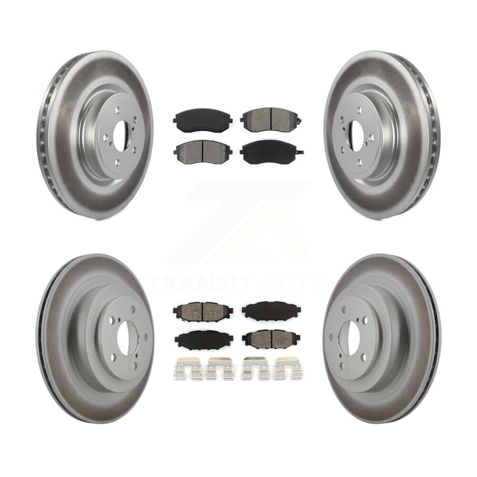 Front Rear Coated Disc Brake Rotors And Semi-Metallic Pads Kit For Subaru Legacy KGS-100893