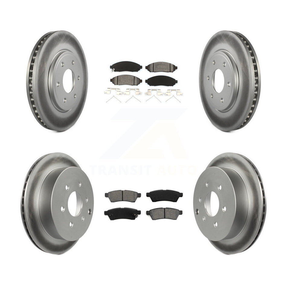 Front Rear Coated Disc Brake Rotors And Semi-Metallic Pads Kit For Nissan Frontier Suzuki Equator 2.5L KGS-100894