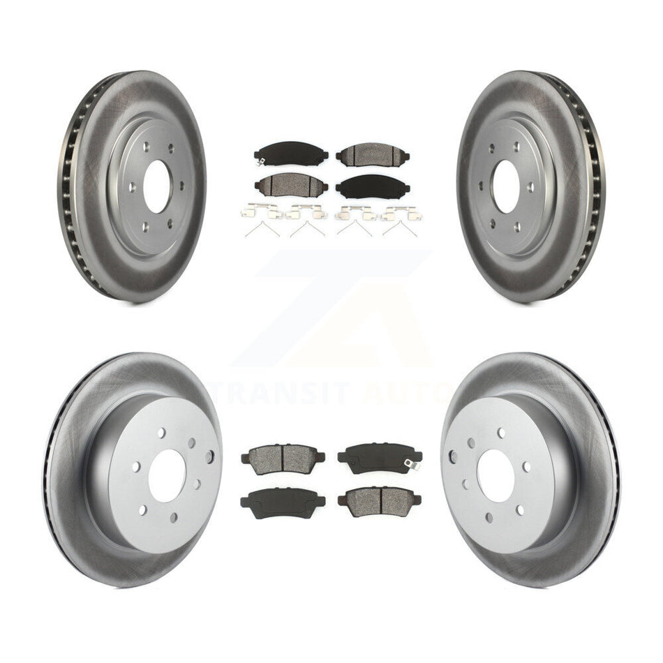 Front Rear Coated Disc Brake Rotors And Semi-Metallic Pads Kit For Nissan Pathfinder KGS-100898
