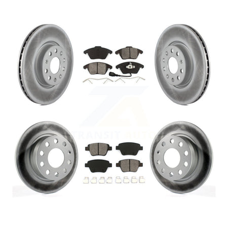 Front Rear Coated Brake Rotor & Semi-Metallic Pad Kit For 2017-2018 Volkswagen Jetta 2.0L KGS-100905