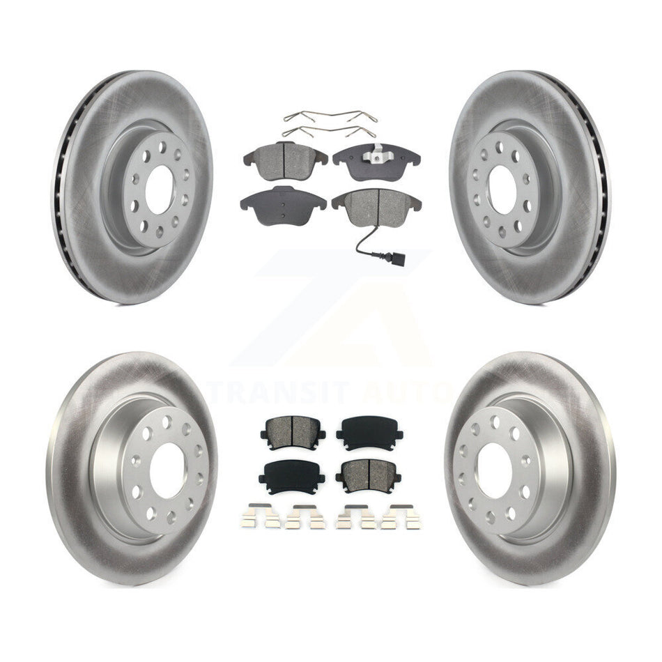 Front Rear Coated Disc Brake Rotors And Semi-Metallic Pads Kit For Volkswagen Tiguan Audi Q3 Limited Quattro KGS-100907