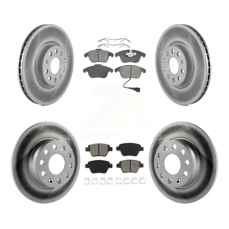 Front Rear Coated Disc Brake Rotors And Semi-Metallic Pads Kit For Volkswagen Passat KGS-100908