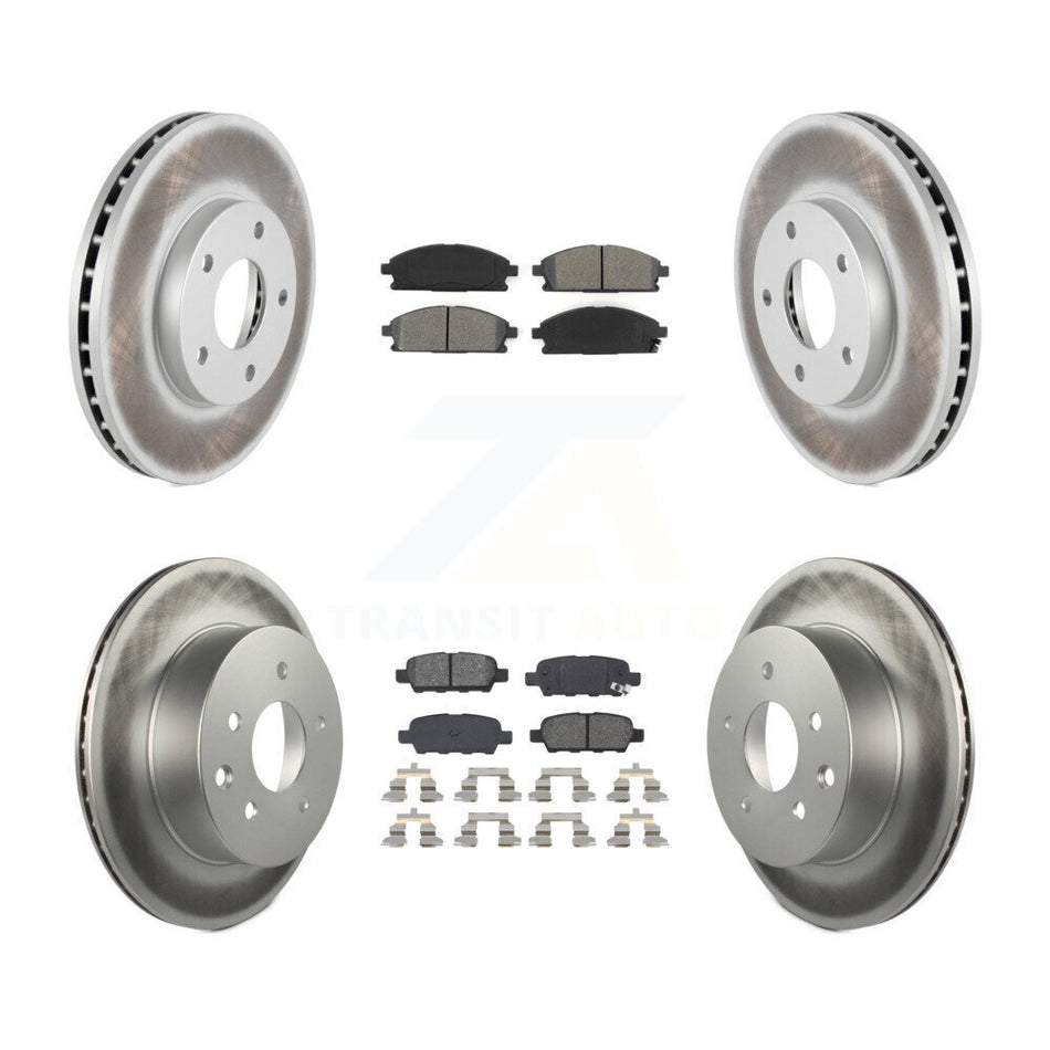 Front Rear Coated Disc Brake Rotors And Semi-Metallic Pads Kit For 2005-2006 Nissan X-Trail KGS-100910