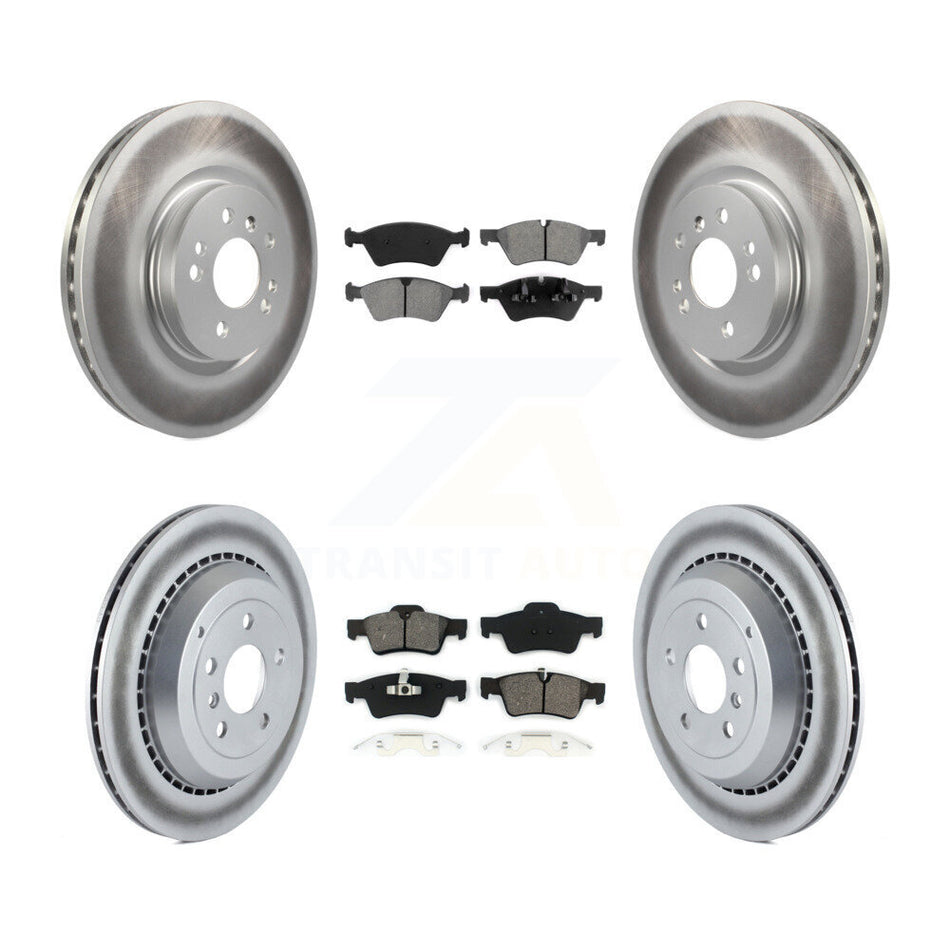 Front Rear Coated Disc Brake Rotors And Semi-Metallic Pads Kit For Mercedes-Benz R350 ML500 R500 R320 With Vented Rotor KGS-100918