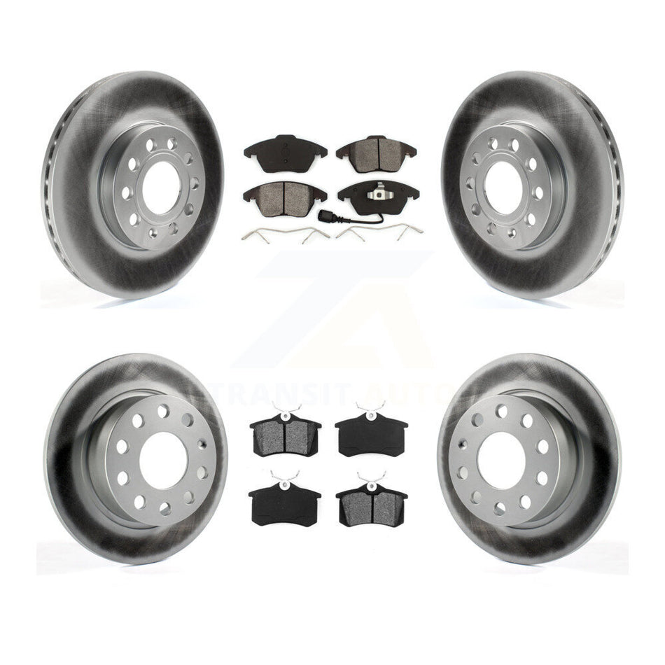 Front Rear Coated Disc Brake Rotors And Semi-Metallic Pads Kit For Volkswagen Jetta Beetle KGS-100927