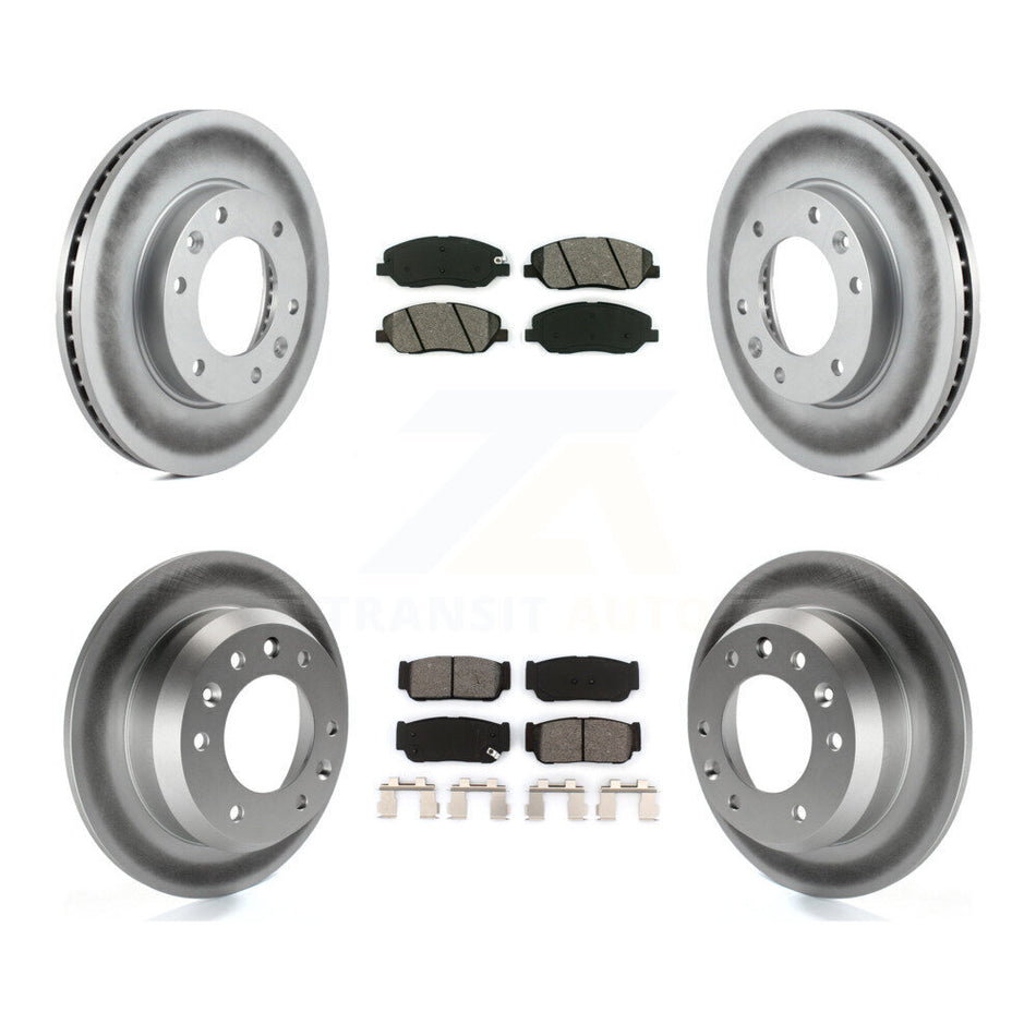 Front Rear Coated Disc Brake Rotors And Semi-Metallic Pads Kit For Kia Sedona Hyundai Entourage To 04/27/06 KGS-100939