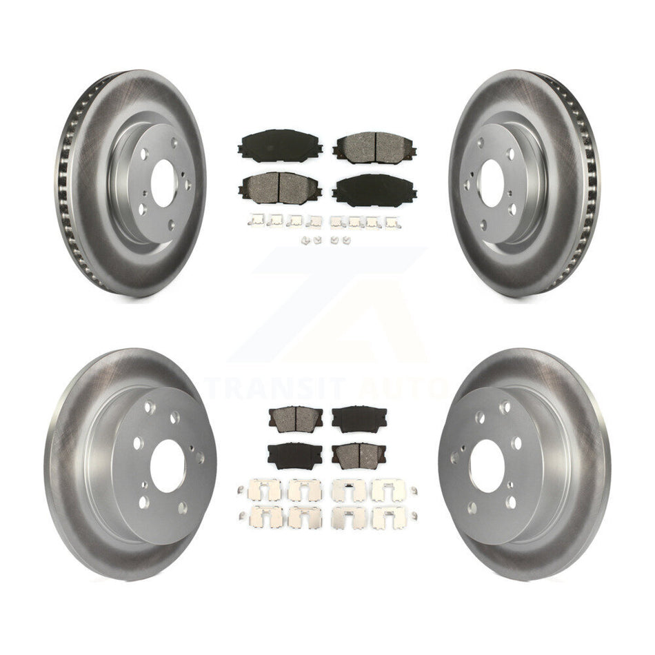 Front Rear Coated Disc Brake Rotors And Semi-Metallic Pads Kit For Toyota RAV4 KGS-100943