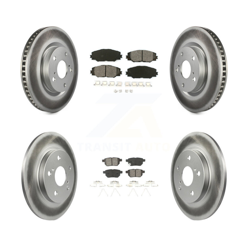 Front Rear Coated Disc Brake Rotors And Semi-Metallic Pads Kit For Toyota Matrix Pontiac Vibe Corolla iM Scion KGS-100945